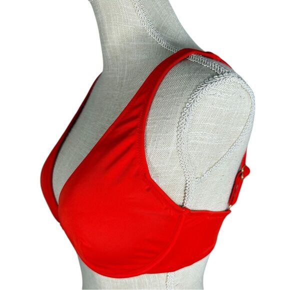 Boden Bright Red Voop Cup Underwire Supportive Bikini Top - Picture 4 of 11
